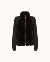 ÉCRU Cenya Elegante Pelzjacke für Damen in Schwarz