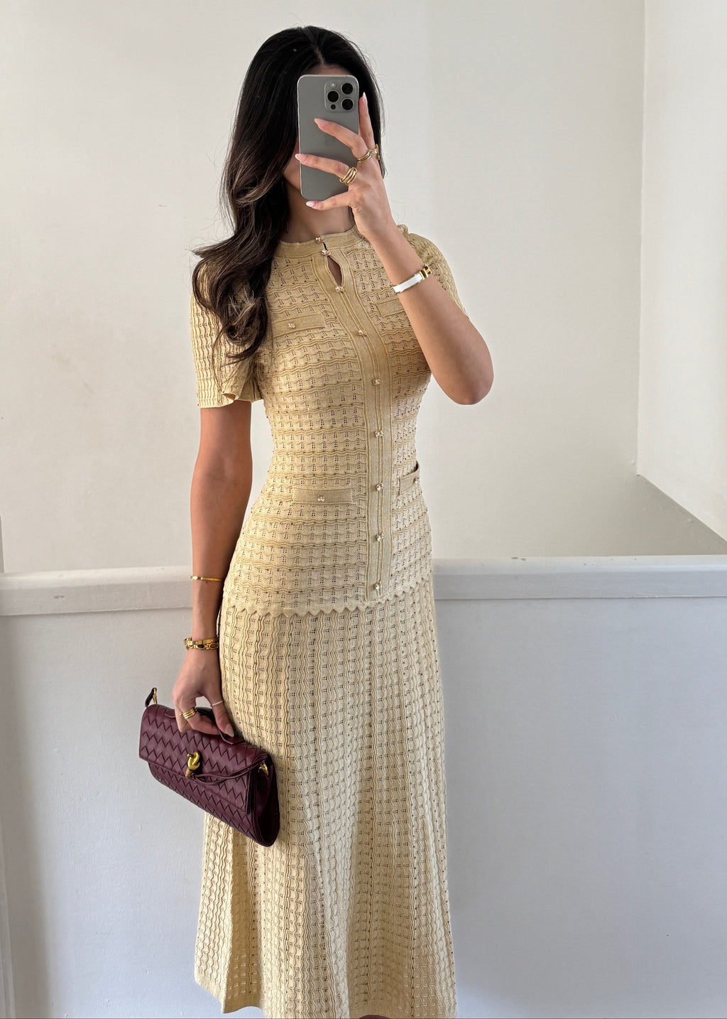 ÉCRU Amélie™ Elegantes Midikleid in Beige