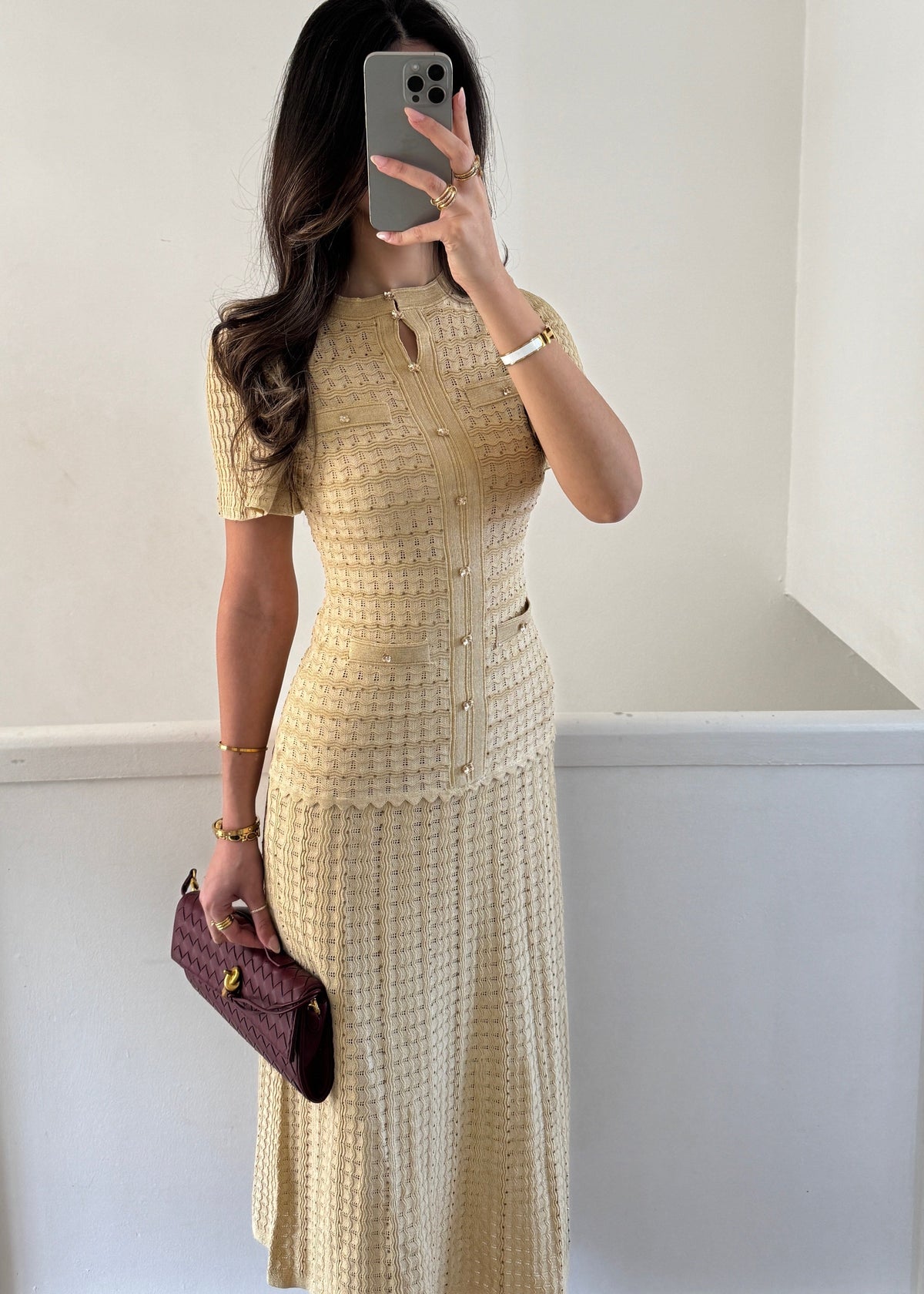 ÉCRU Amélie™ Elegantes Midikleid in Beige