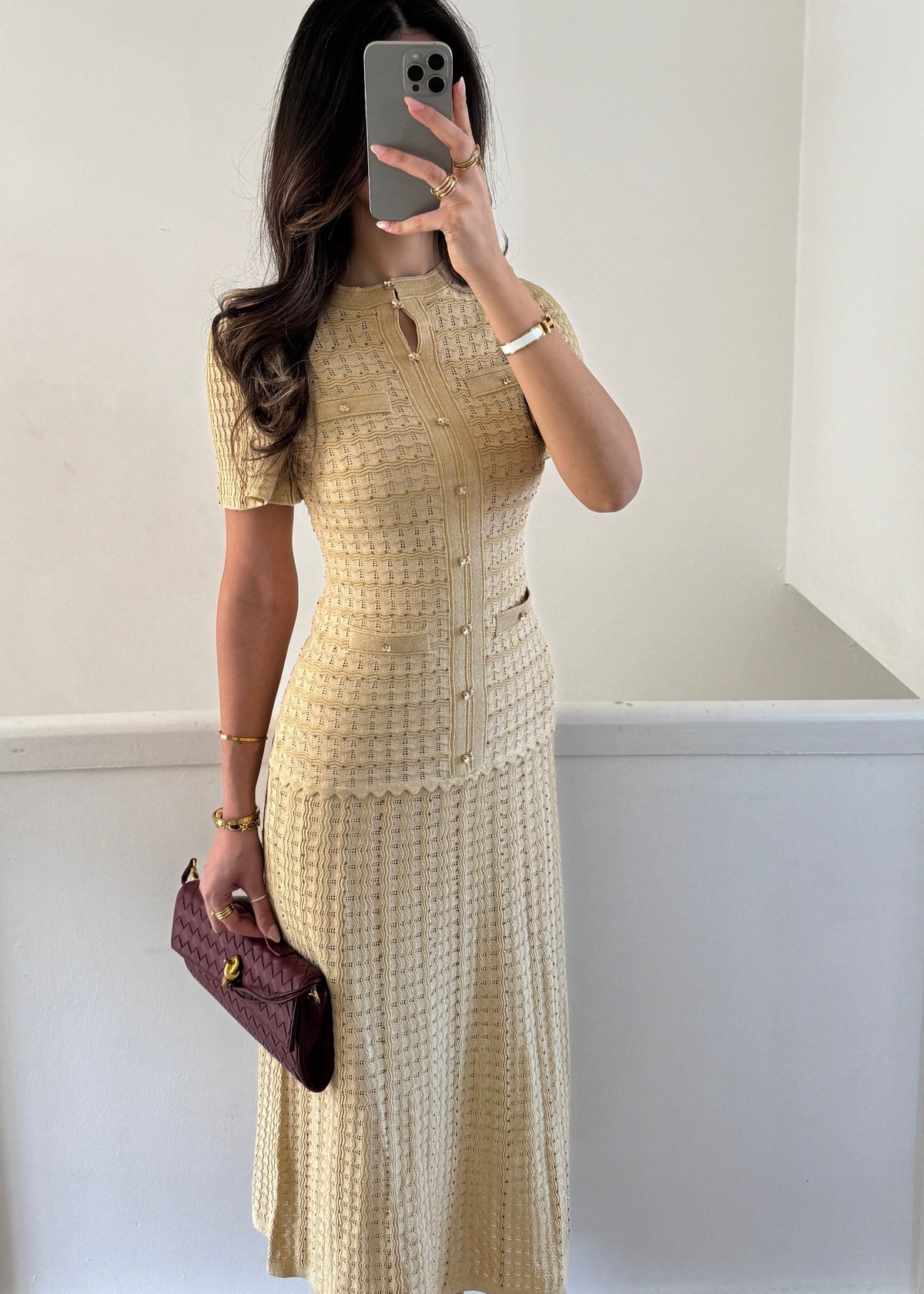 ÉCRU Amélie™ Elegantes Midikleid in Beige